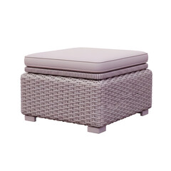 Poster - Woven Ottoman With Cushioned Top Isolated Against Transparent Background 3D Render