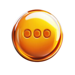 Poster - Glossy Dots Icon Design with Three Golden Circles in Glass Orb Golden Icon on transparent background
