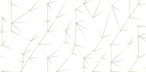 Abstract of simple GOLD line triangle pattern geometric background .white background creative and geometric shape with white luxury pattern .GOLDENand white geometric background with low poly triangle