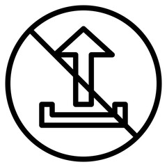Fototapete - line icon prohibited upload
