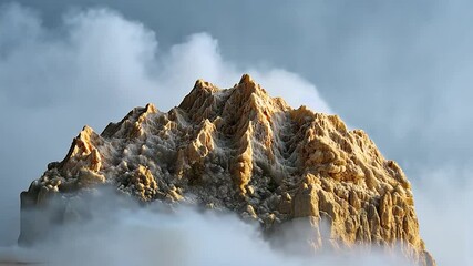 Poster - Abstract Mountain Formation With Cloudy Sky And Soft Lighting