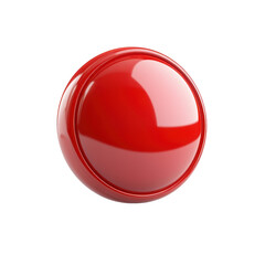 Poster - Glossy Red Sphere Orb Reflective Surface 3D Render Visual Abstract on transparent background
