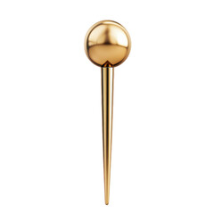 Poster - Elegant Sphere Golden Pointed Needle Ornament Decorative Object Minimalist on transparent background