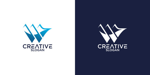 Fototapete - letter w abstract monogram logo vector design