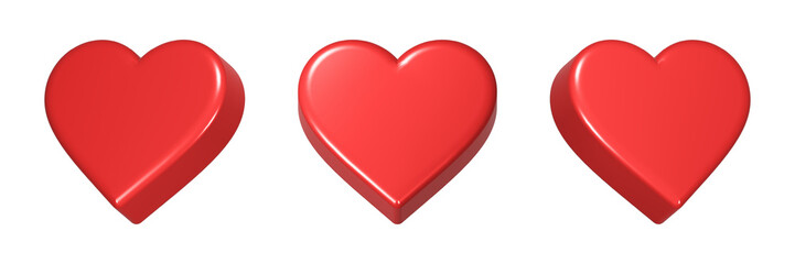 Poster - love post heart icon set 3d rendering