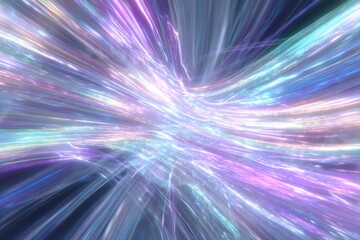 Poster - Abstract light streaks converging toward a central point creating a dynamic and vibrant visual effect