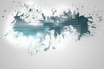 Poster - Splash on wall revealing technology interface