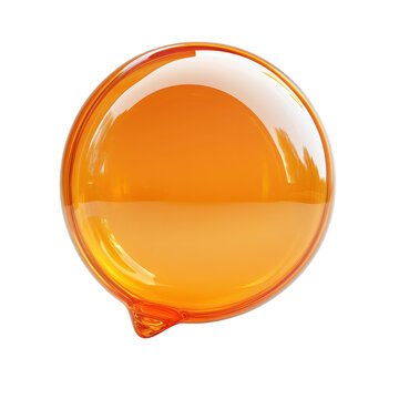 Transparent Orange Sphere Globe Liquid Drop Honey Colored Abstract on transparent background