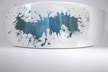 Poster - Splash on wall revealing technology city