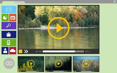 Fototapete - Vector image of various video and computer icons