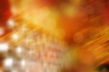 Poster - Warm bokeh orbs are drifting in flat design over transparent background featuring diagonal streaks