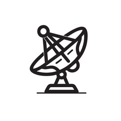 Poster - Simple outline icon of a satellite dish