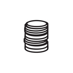 Poster -  Simple outline icon of a stack of coins