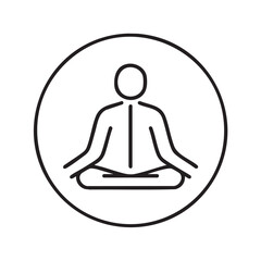 Poster - Simple outline icon of a person meditating in a circle