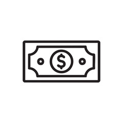 Poster - Simple outline icon of a dollar bill
