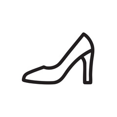Poster - Simple outline icon of a high-heeled shoe