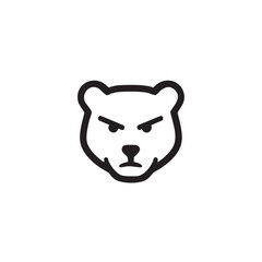 Poster - Simple outline icon of an angry bear head