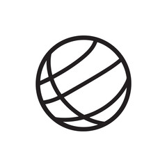 Poster - Simple outline icon of a globe or sphere with lines