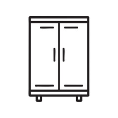 Poster - Simple outline icon of a two-door cabinet