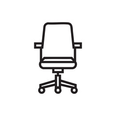 Poster -  Simple outline icon of an office chair