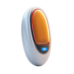 Poster - Futuristic Technology Pod Design Innovation White Orange Modern Device UI on transparent background