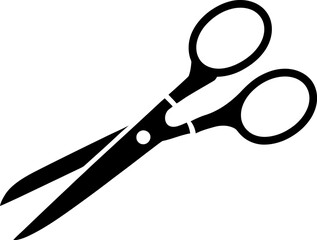 Poster - Scissors cutting tool icon vector illustration black and white image for graphic design project use editable vector illustration with png format