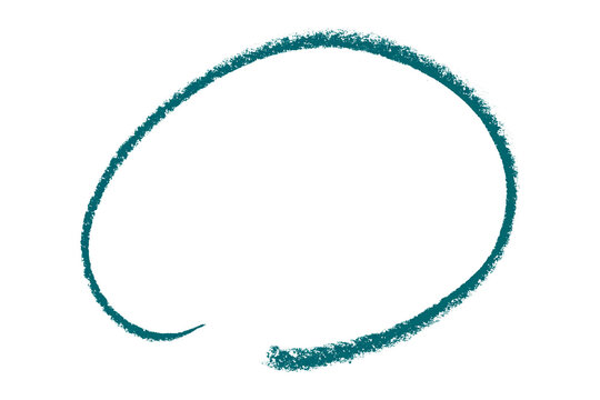 Green pencil highlight circle mark isolated on transparent background