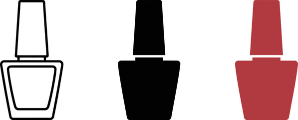 Poster - Nail polish bottles collection vector illustration manicure beauty salon cosmetic product design elements set editable vector illustration with png format