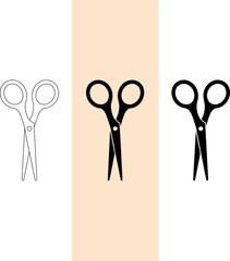 Fototapete - Scissors vector illustration set for cutting and trimming needs in graphic design and crafts projects editable vector illustration with png format