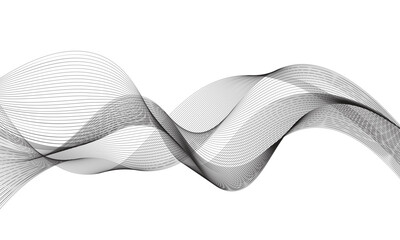 Poster - abstract modern flowing wavy line art style isolated white background