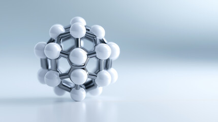 Poster - Abstract 3D render of a molecular structure or fullerene, symbolizing science and innovation.

