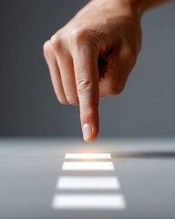 Poster - Modern Digital Checklist Interaction with Glowing Completion Mark Finger Pointing Efficiency Focused Business Process and Productivity Concept