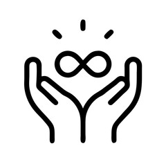 Poster - Two hands holding an infinity symbol isolated on white background