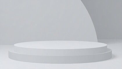 Aufkleber - Minimalist White Circular Podium Display