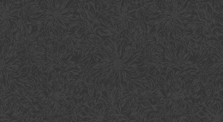 Poster - Subtle floral pattern in dark gray tones for backgrounds and textures