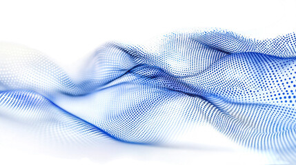 Poster - Wavy blue dots form 3D pattern against black