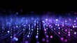 © aryuna99 - Abstract digital landscape of glowing purple and blue binary code streams converging into the distance against a black background