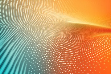 Fototapete - abstract orange teal dot wave.