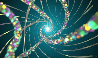 Poster - Journey through an iridescent spiral of shimmering gems and light