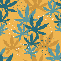 Wall Mural - vector seamless pattern with tropical leaves