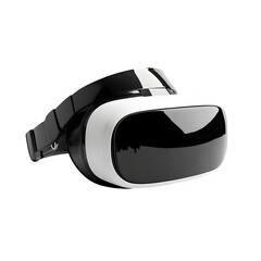 Fototapete - realistic product futuristic VR headset in black and white isolated on pure white background subtle soft shadow clean studio lighting, ultra-high detail, PNG stock render :