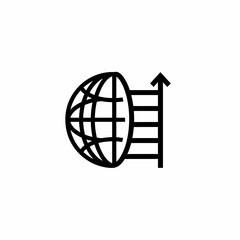 Poster - Global business growth and international expansion concept with upward trend chart