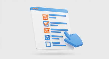 Aufkleber - Digital checklist interface on a screen with a cursor completing a task