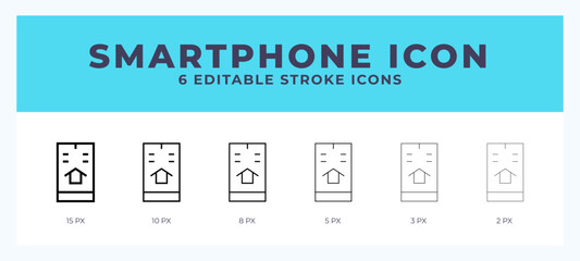 Aufkleber - Smartphone line icon illustrations with editable strokes.