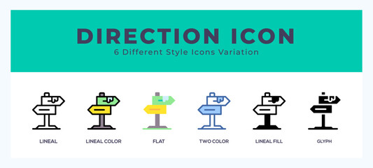 Fototapete - Direction set of simple icons great for web. app. presentation and more.