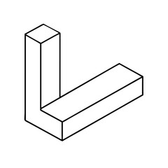 Poster - Isometric letter l in a minimalist style isolated on white background