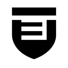 Poster - Black shield logo isolated on white background symbolizes security protection and cybersecurity