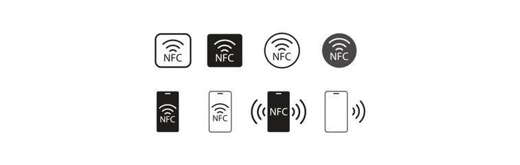 nfc icon . nfc payment with mobile phone, vector illustration
