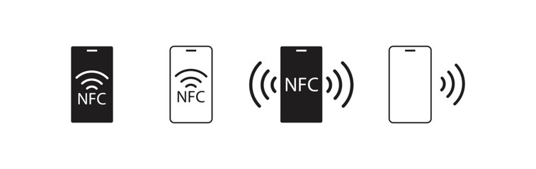 nfc icon . nfc payment with mobile phone, vector illustration