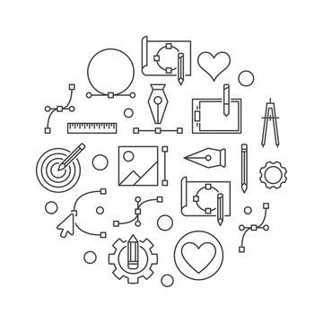 Designer circle concept Icon with background